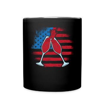 Amérique patriotique États-Unis Drapeau 4 juillet Américain - Mug uni - noir - Devant