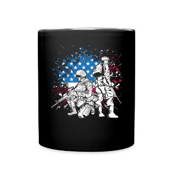 Patriotic Veteran USA Flag American Memorial Day - Mug uni - noir - Devant