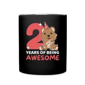 Quokka pour les enfants de 2e anniversaire de deux ans - Mug uni - noir - Devant