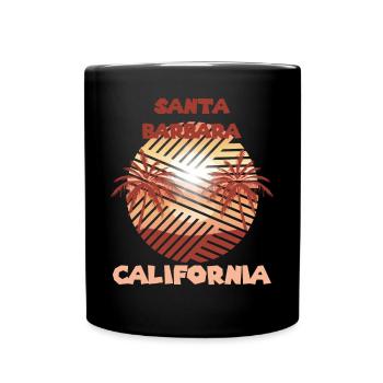 Kalifornien Santa Barbara Palmen Ocean Surfing - Tasse einfarbig - Schwarz - Vorne