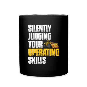 Construction machinery operator Excavator driver Excavator driver Construction workers - Full Colour Mug - black - Front