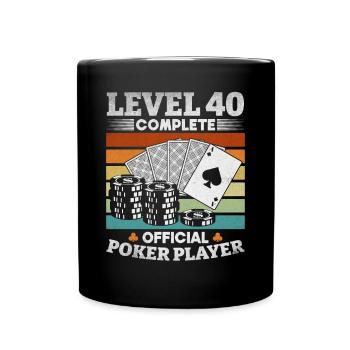 Poker Player Level 40 Complete Official Poker Play - Full Colour Mug - black - Front