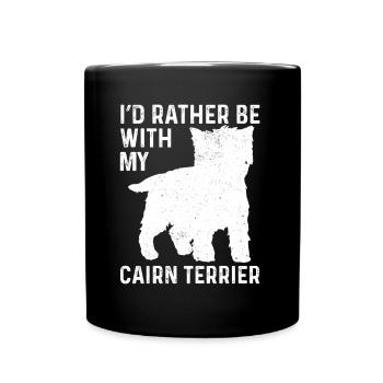Cairn Terrier Hund - Tasse einfarbig - Schwarz - Vorne