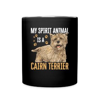 Cairn Terrier Hund - Tasse einfarbig - Schwarz - Vorne
