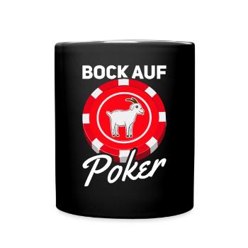 Poker Player Bock Auf Poker - Lustiges Poker - Tasse einfarbig - Schwarz - Vorne