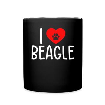 Beagle Geschenk Beagle Besitzer - Tasse einfarbig - Schwarz - Vorne