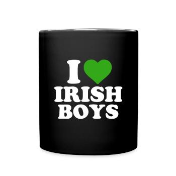 I Love Irish Boys Funny St Patrick's Day Heart Sha - Tasse einfarbig - Schwarz - Vorne