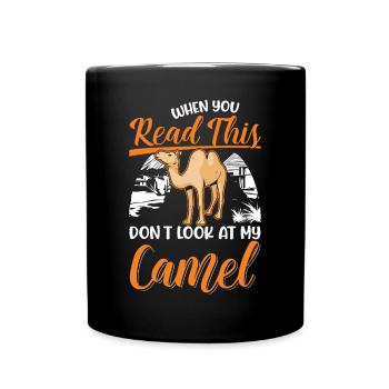 Kamel Geschenk Dromedar Camel Großkamel - Tasse einfarbig - Schwarz - Vorne