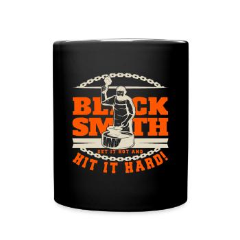 Lustiger Schmied Spruch & Schmieden - Tasse einfarbig - Schwarz - Vorne
