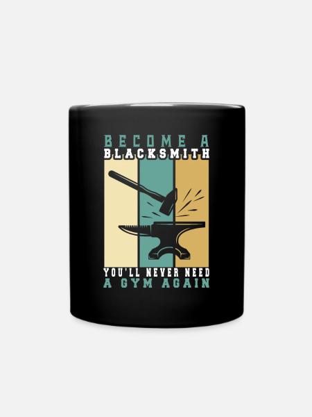 Lustiger Schmied Spruch & Schmieden - Tasse einfarbig - Schwarz