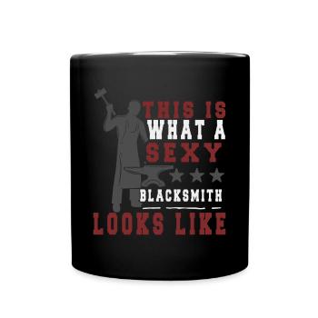 Lustiger Schmied Spruch & Schmieden - Tasse einfarbig - Schwarz - Vorne
