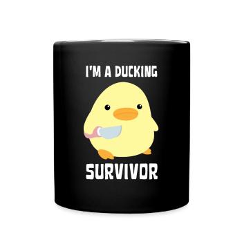 Je suis un survivant esquivant Drôle de canard avec un couteau Mème - Mug uni - noir - Devant