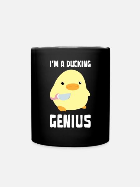 I’m A Ducking Genius - Drôle de canard avec couteau Meme - Mug uni - noir