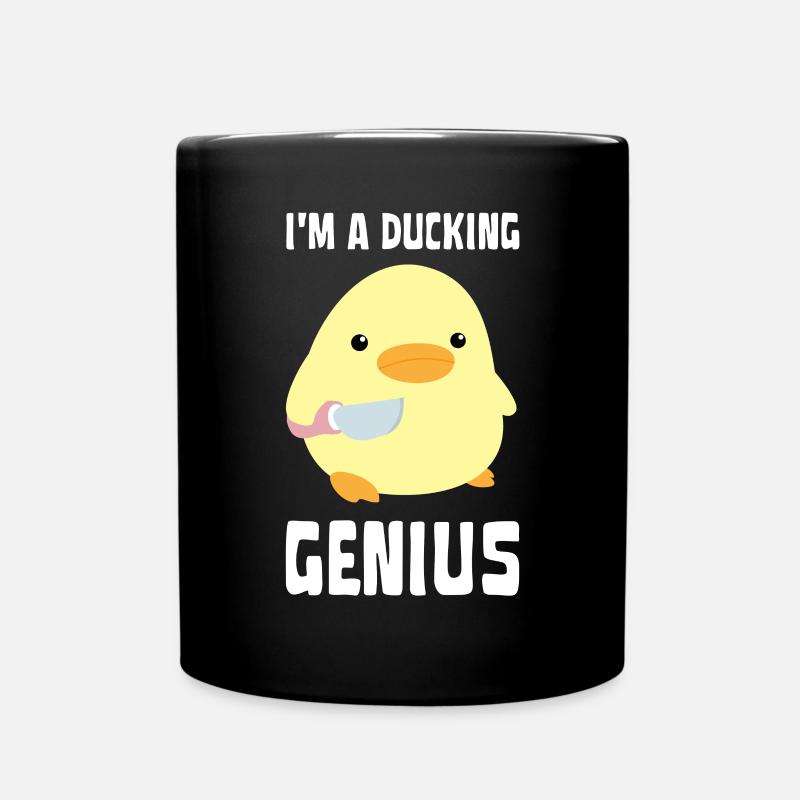 I’m A Ducking Genius - Drôle de canard avec couteau Meme - Mug uni - noir