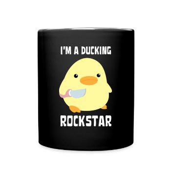 Je suis un canard drôle de rock star esquive avec un couteau Meme - Mug uni - noir - Devant