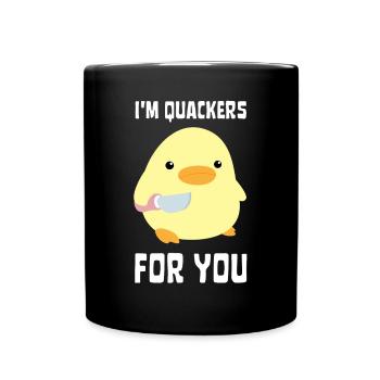 I’m Quackers For You - Drôle de canard avec couteau Meme - Mug uni - noir - Devant