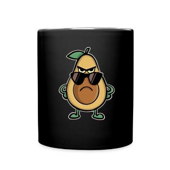 Avocado Sonnenbrille Cool Lustig - Tasse einfarbig - Schwarz - Vorne