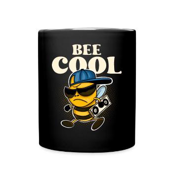 Bee Cool Biene - Tasse einfarbig - Schwarz - Vorne