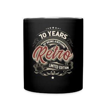 70. Geburtstag Retro Vintage Of Being Awesome - Tasse einfarbig - Schwarz - Vorne