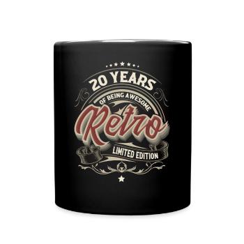 20. Geburtstag Retro Vintage Of Being Awesome - Tasse einfarbig - Schwarz - Vorne