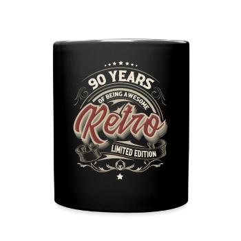 90. Geburtstag Retro Vintage Of Being Awesome - Tasse einfarbig - Schwarz - Vorne