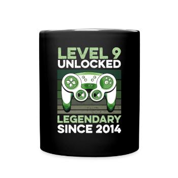 Niveau 9 ans Année d’anniversaire 2014 Gamer Boy - Mug uni - noir - Devant