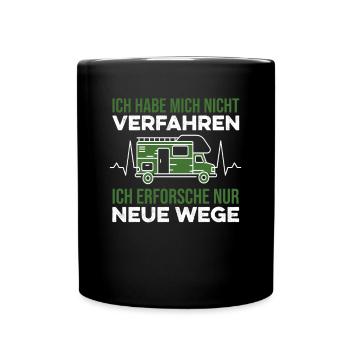 Wohnmobil Spruch Camper Camping Verfahren lustig - Tasse einfarbig - Schwarz - Vorne