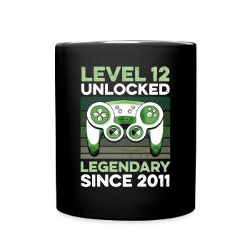 Niveau 12 Ans Anniversaire Année 2011 Gamer Boy - Mug uni - noir - Devant