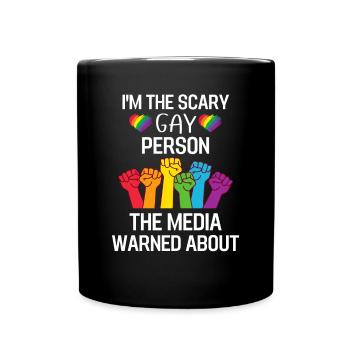 Regenbogen Faust Gay Pride Geschenk Lustiges LGBT - Tasse einfarbig - Schwarz - Vorne