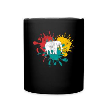 Elefant - Tasse einfarbig - Schwarz - Vorne