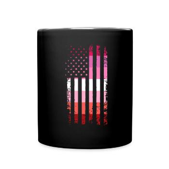Lesbian Lesbian Pride Flag Gift - Full Colour Mug - black - Front
