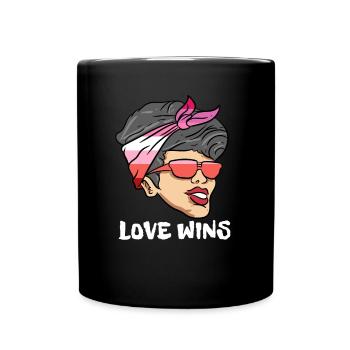 Lesbian Lesbian Pride Flag Gift - Full Colour Mug - black - Front