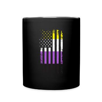 Non Binary Gender Flagge Geschenk - Tasse einfarbig - Schwarz - Vorne