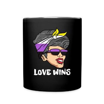 Non Binary Gender Flagge Geschenk - Tasse einfarbig - Schwarz - Vorne