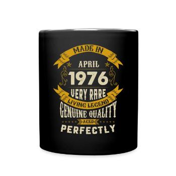 April 1976 Vintage vintage birthday - Full Colour Mug - black - Front