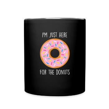 Donut Sprinkles Doughnut Fried Dough Sweet Dessert - Full Colour Mug - black - Front
