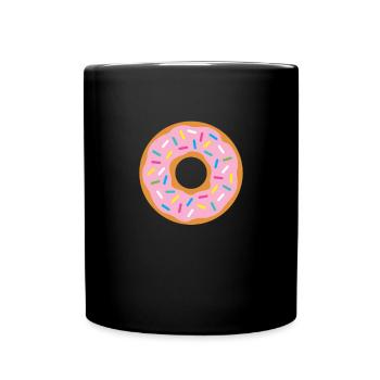 Donut Sprinkles Doughnut Fried Dough Sweet Dessert - Full Colour Mug - black - Front