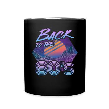 Back To The 80s Retro Karneval 80er Mottoparty - Tasse einfarbig - Schwarz - Vorne