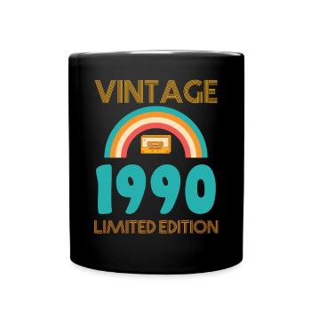 Jahrgang 1990 T-Shirt - Tasse einfarbig - Schwarz - Vorne