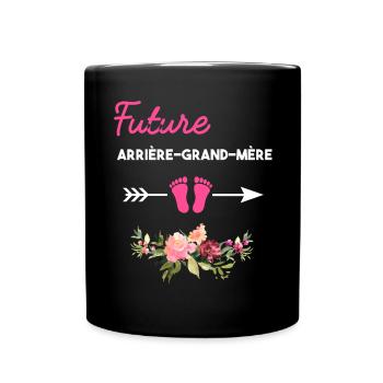 arrière-grand-mère pour future arrière-grand-mère - Mug uni - noir - Devant