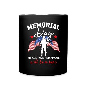 Patriotic Veteran USA Flag American Memorial Day - Full Colour Mug - black - Front