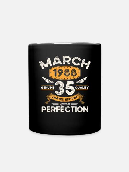 35ème anniversaire homme femme Mars né 1988 légende - Mug uni - noir