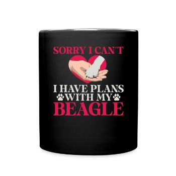 Beagle Geschenk Beagle Besitzer - Tasse einfarbig - Schwarz - Vorne