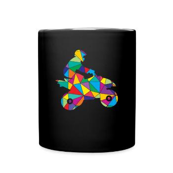 Quad Polygon Quad Driver Offroad - Full Colour Mug - black - Front