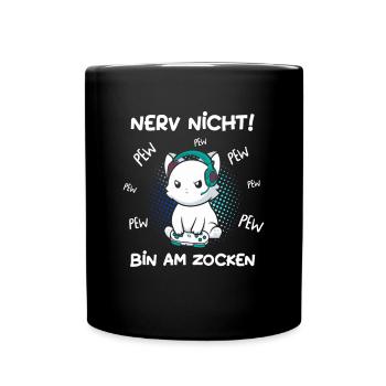 Nerve pas je joue Gamer Cat Cat Gaming - Mug uni - noir - Devant