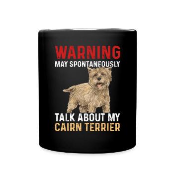 Cairn Terrier Hund - Tasse einfarbig - Schwarz - Vorne