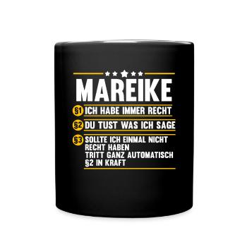 Mareike - Tasse einfarbig - Schwarz - Vorne
