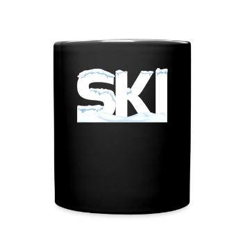 SKI mot enneigé en ski, sports d’hiver, - Mug uni - noir - Devant