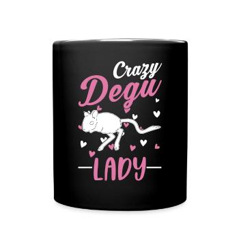 Verrückte Degu Frau Walddegu - Tasse einfarbig - Schwarz - Vorne