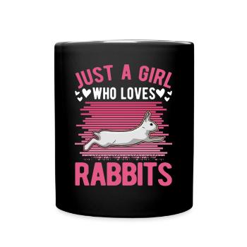 Kaninchen Mädchen Häschen Hase Kaninchen - Tasse einfarbig - Schwarz - Vorne